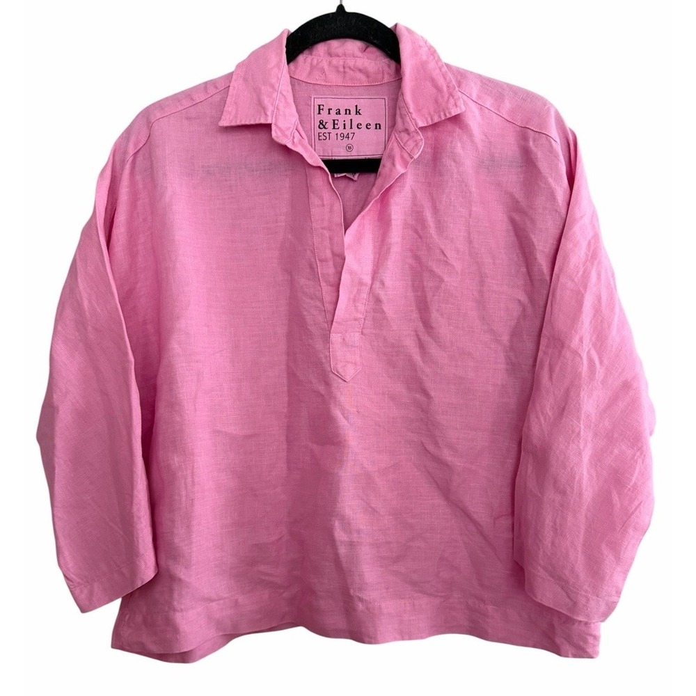 Frank & Eileen Gabi Popover Shirt Pink Women's Size XS